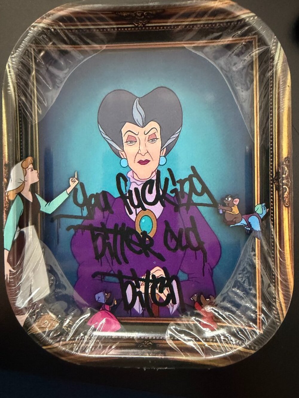 Cinderella Lady Tremaine Rolling Tray 7" x 5.5" Funny Novelty Metal Tray New